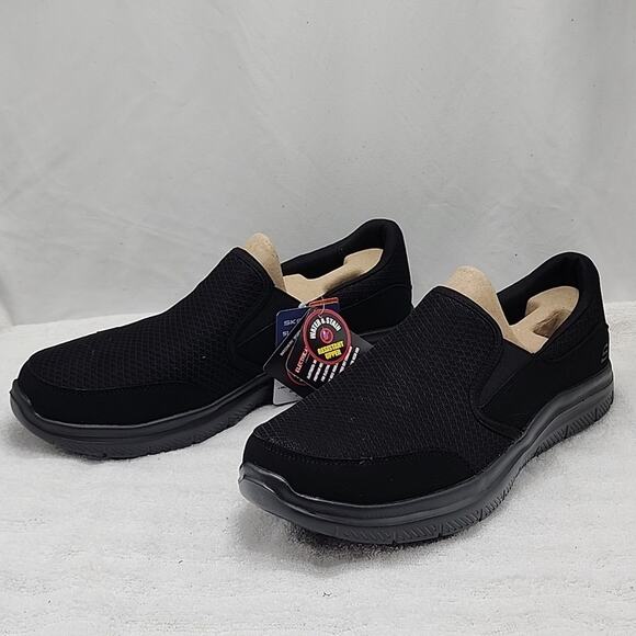 SKECHERS WORK RELAXED-FIT MEMORY FOAM WATER SLIP RESISTANT MENS 12 NWB BLACK ⚫️ - Picture 1 of 16